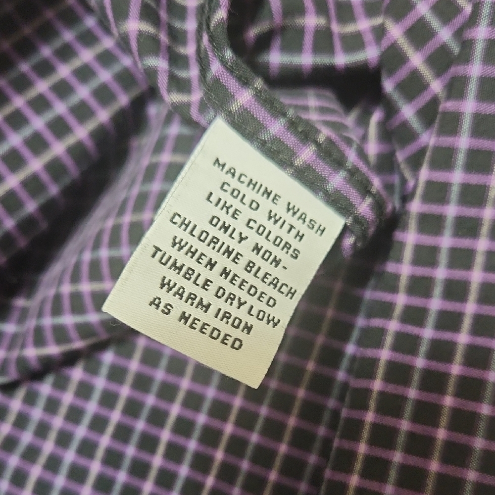Christian Aujard Paris Purple Checkered Long Sleeve Button Down Men's Size 2XLT - Picture 12 of 15
